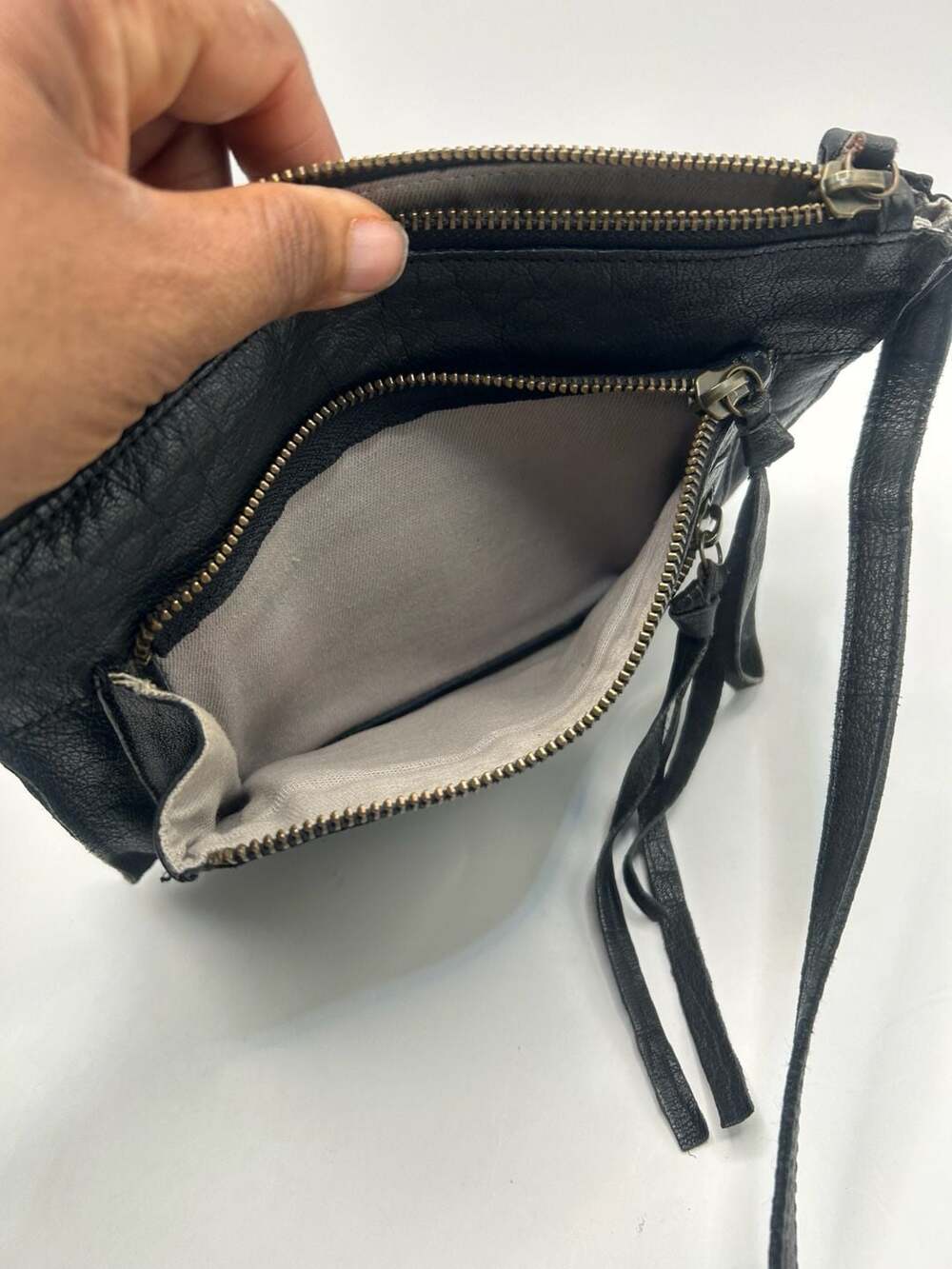 Day & Mood Black Leather Multi-Zip Crossbody Bag - Picture 6 of 9